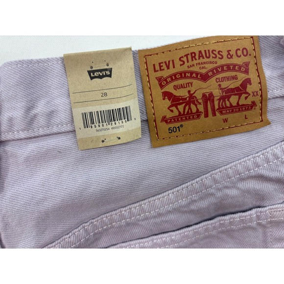 LEVI'S Shorts Women's 28 Lilac Purple 501 High Rise Button Fly Jean Short NWT - Picture 7 of 7